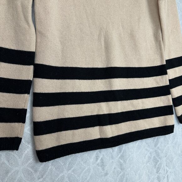 Banana Republic Sweater Women Small Tan Black Wool Cashmere Minimalist Old Money - Picture 3 of 11